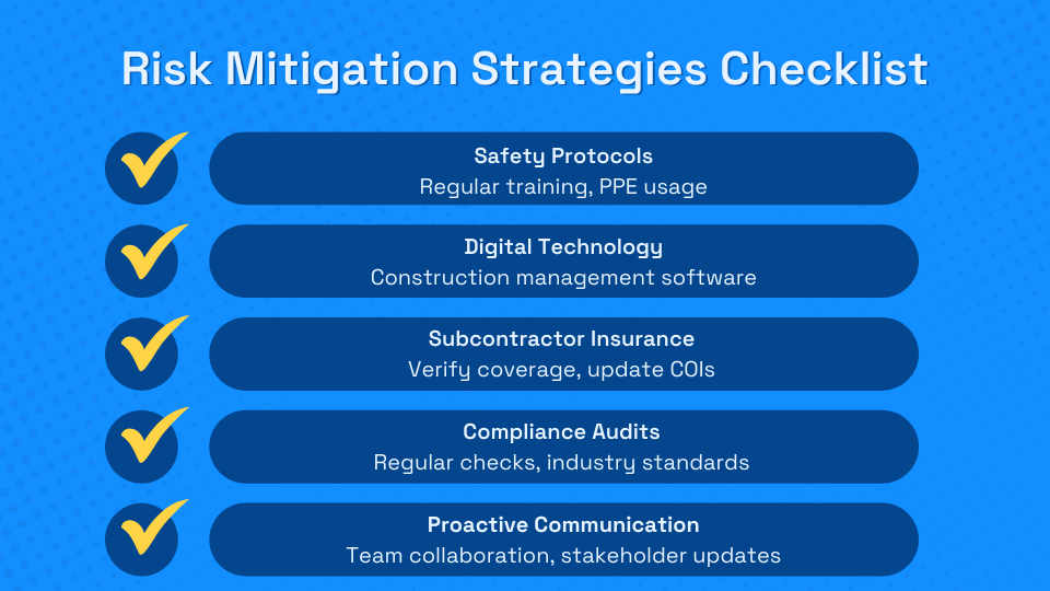 Construction risk management strategies checklist