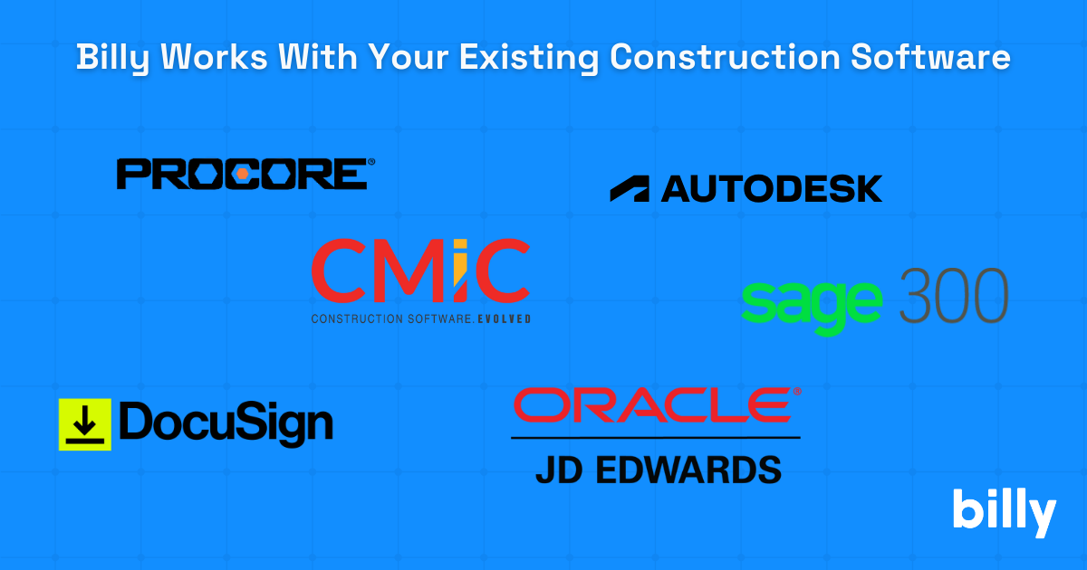 Billy works with your existing construction software.