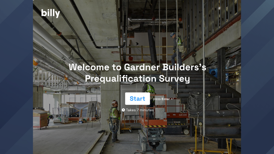 Gardner Builders set up a custom Billy prequalification tool directly within their websote