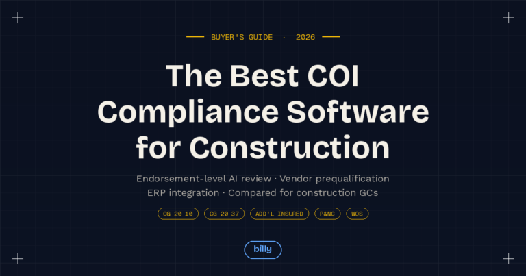 Best COI Compliance Software for Construction (2026) | Billy