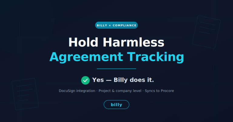 Does Billy Track Hold Harmless Agreements? Yes — Here's How