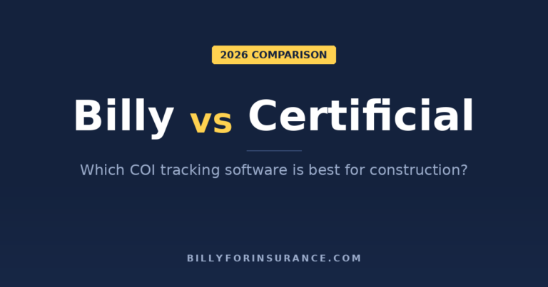 Billy vs Certificial for Construction COI Tracking