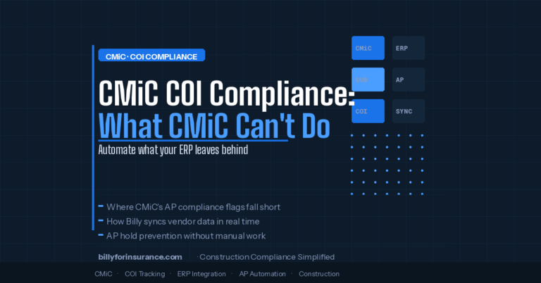 CMiC COI Compliance: How Billy Automates What CMiC Can’t