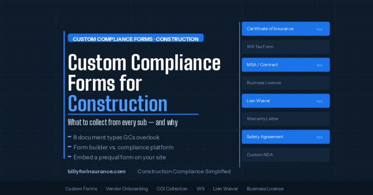 Custom Compliance Forms for Construction: What to Collect and Why