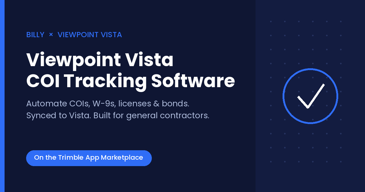 Viewpoint Vista COI Tracking Software | Billy | Billy