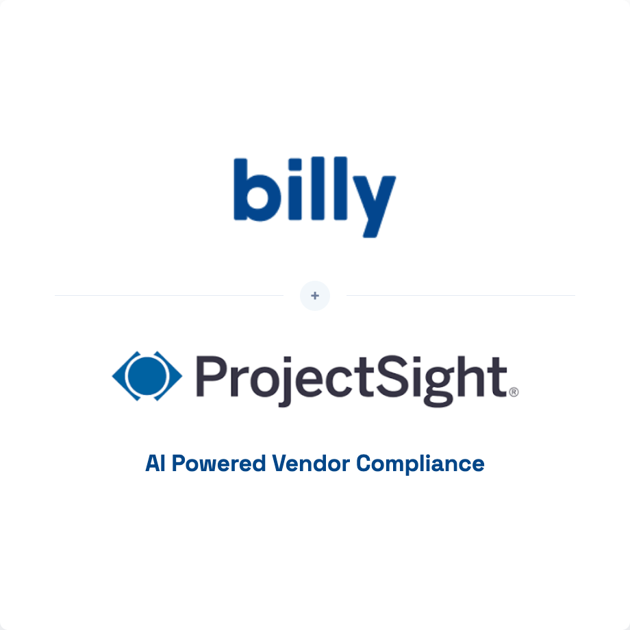Billy and Trimble ProjectSight integration for AI powered vendor compliance