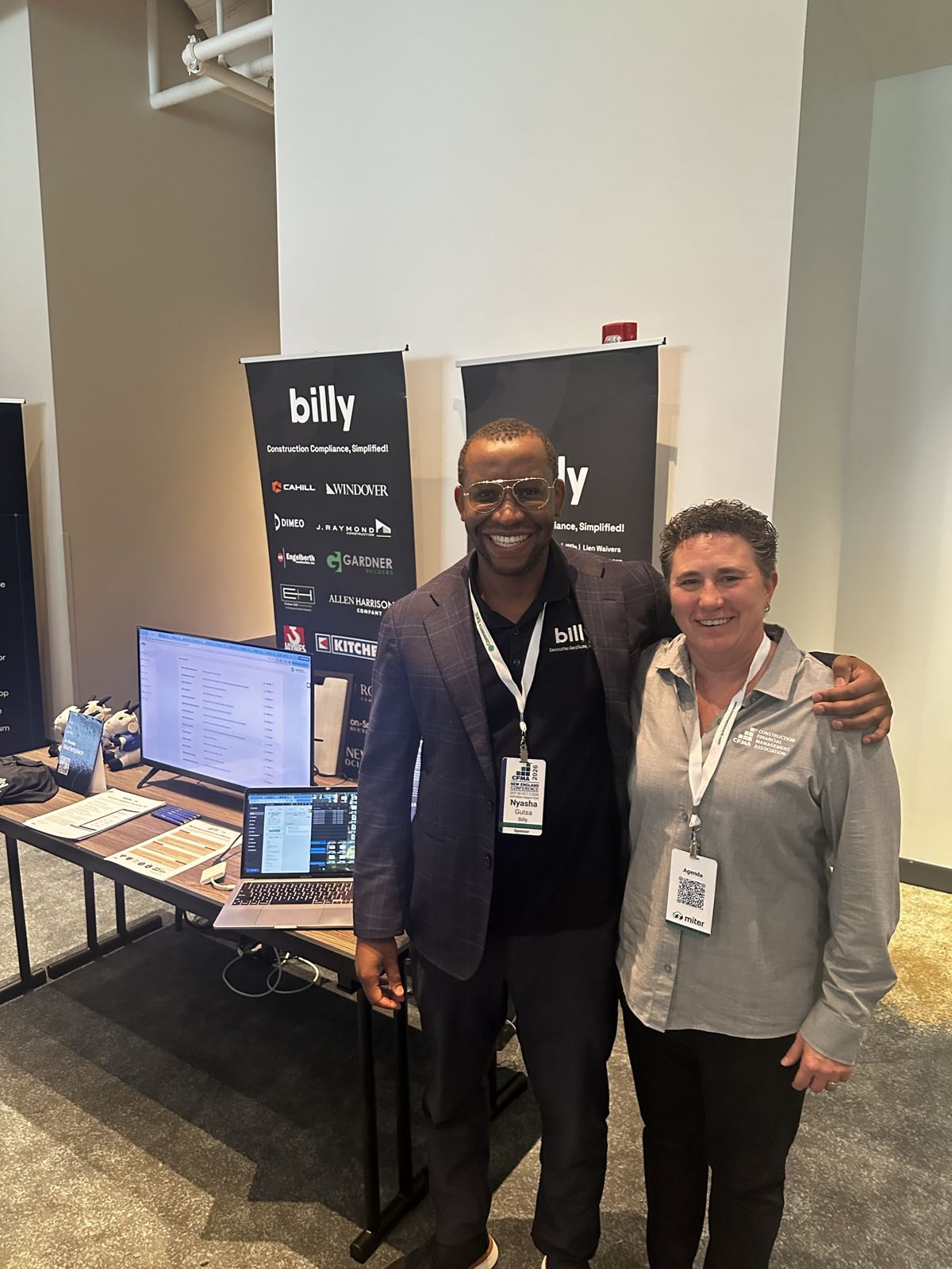Billy cofounder and CEO Nyasha Gutsa at the Billy booth at the CFMA New England Conference 2026