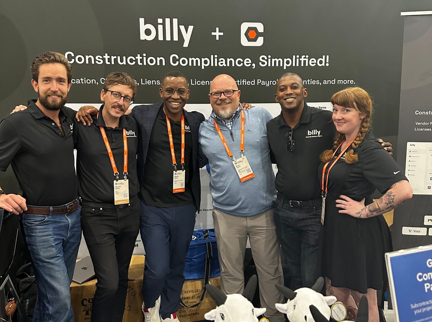 The Billy team at the Billy + Procore booth